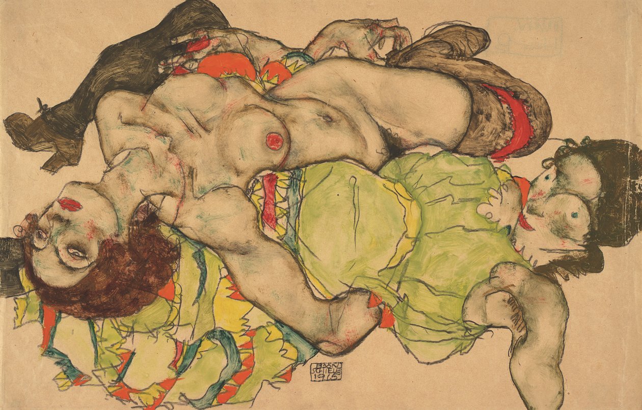 Dos chicas acostadas entrelazadas, 1915 de Egon Schiele