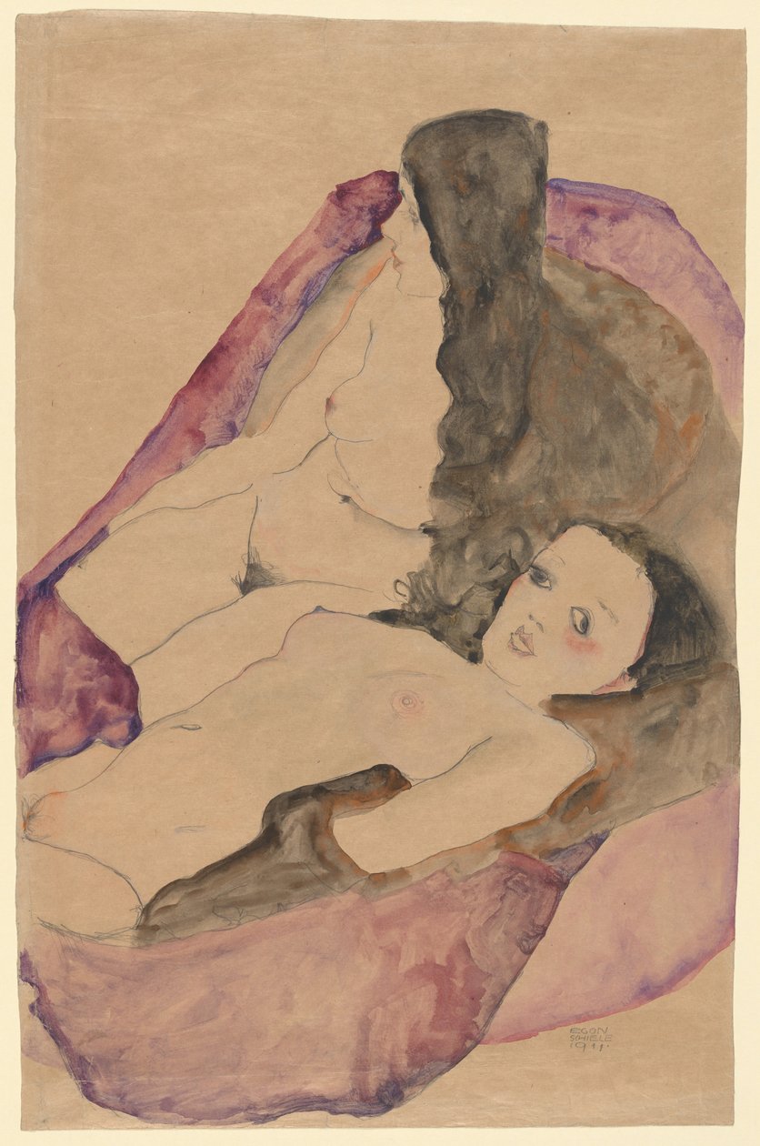 Dos Desnudos Reclinado, 1911 de Egon Schiele