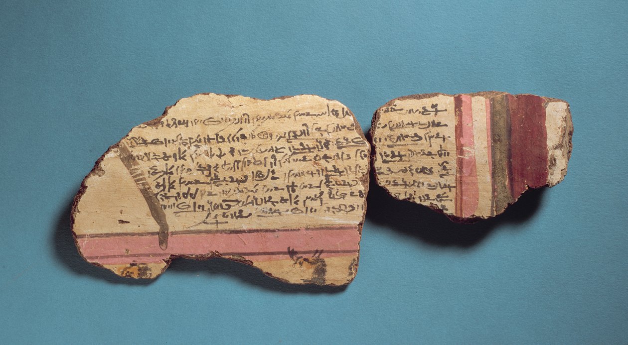 Fragmentos de cartonaje con inscripciones demóticas de Egyptian