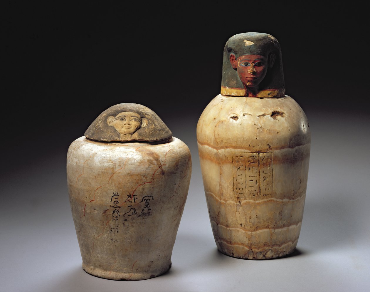 Dos jarras canópicas de Egyptian