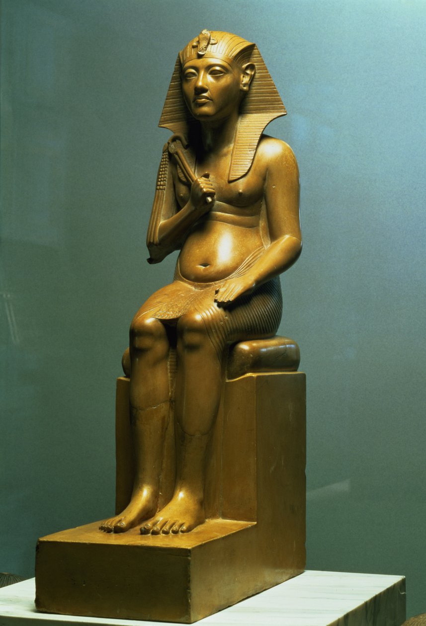Estatua sentada de un faraón, Nuevo Reino de Egyptian 18th Dynasty
