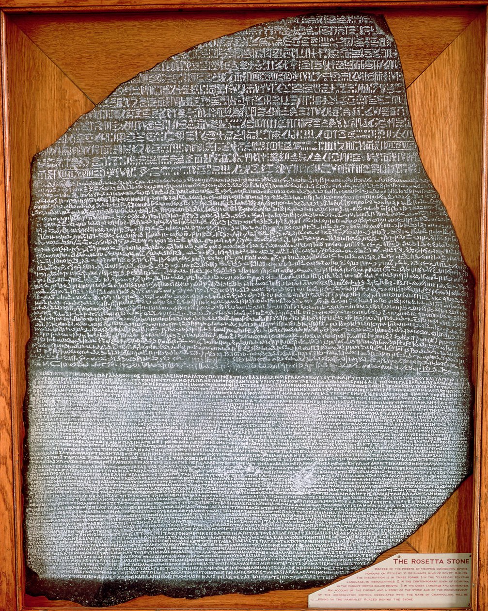 La piedra de Rosetta, de Fort St. Julien, El-Rashid (Rosetta) 196 a.C. de Egyptian Ptolemaic Period