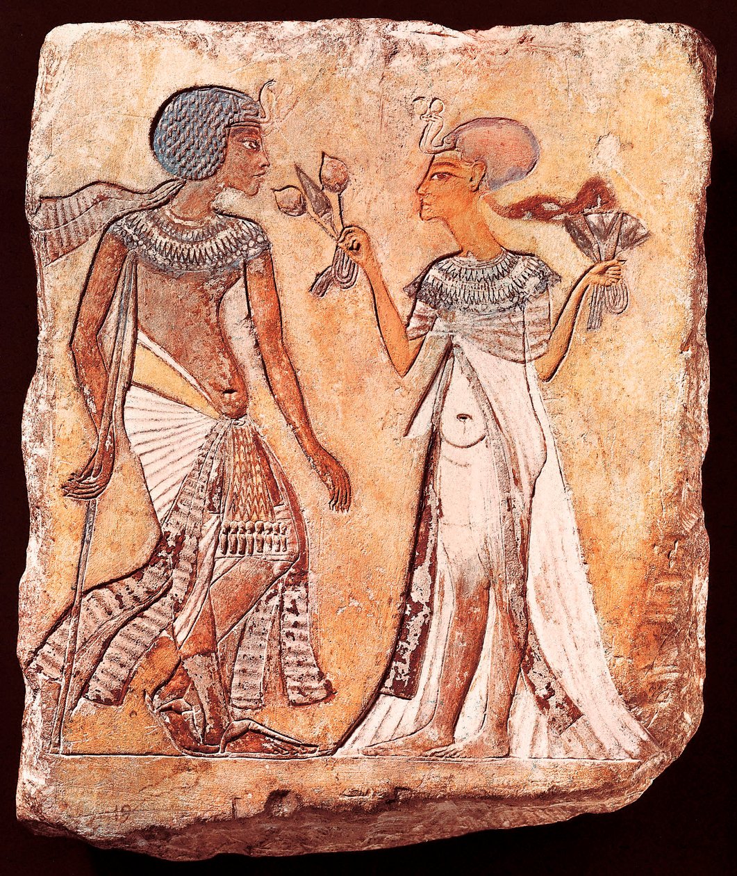 El rey Smenkhkare y su esposa Meritaton de Egyptian 18th Dynasty