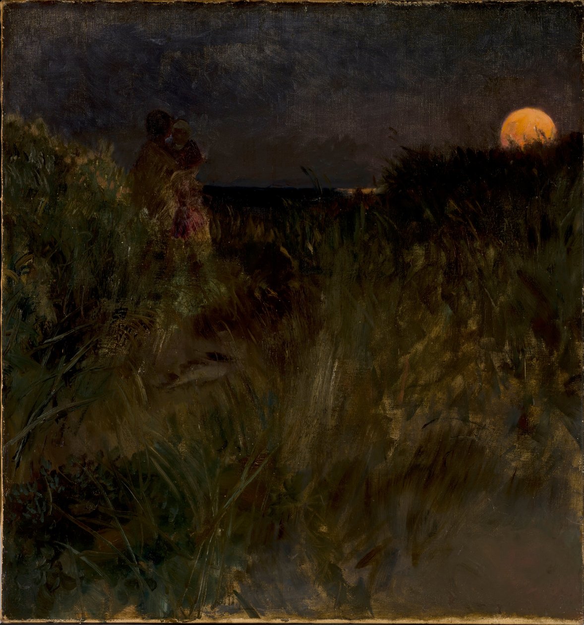 Salida de la luna sobre las dunas de Hjalmer Eilif Emanuel Peterssen