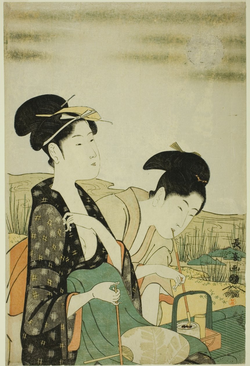 Observación de la Luna de Eishōsai Chōki