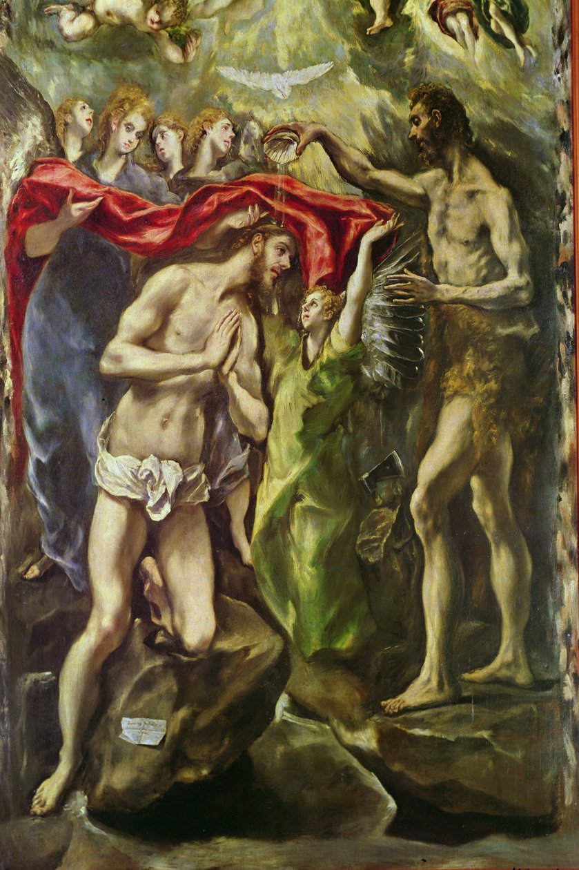 El Bautismo de Cristo (detalle) de El Greco