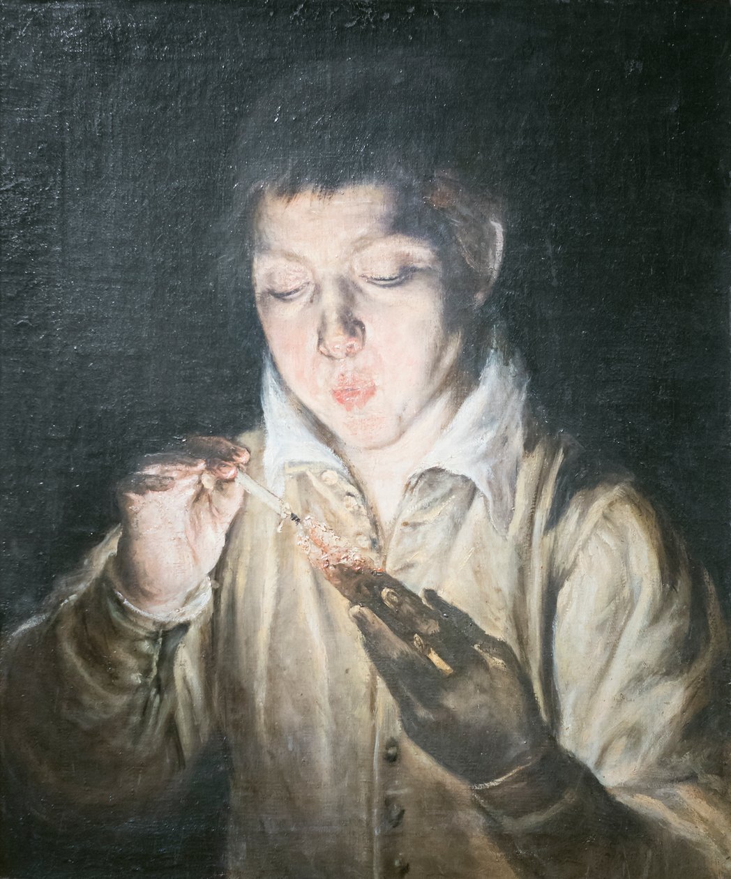 Niño soplando una brasa de El (1541 1614) Greco