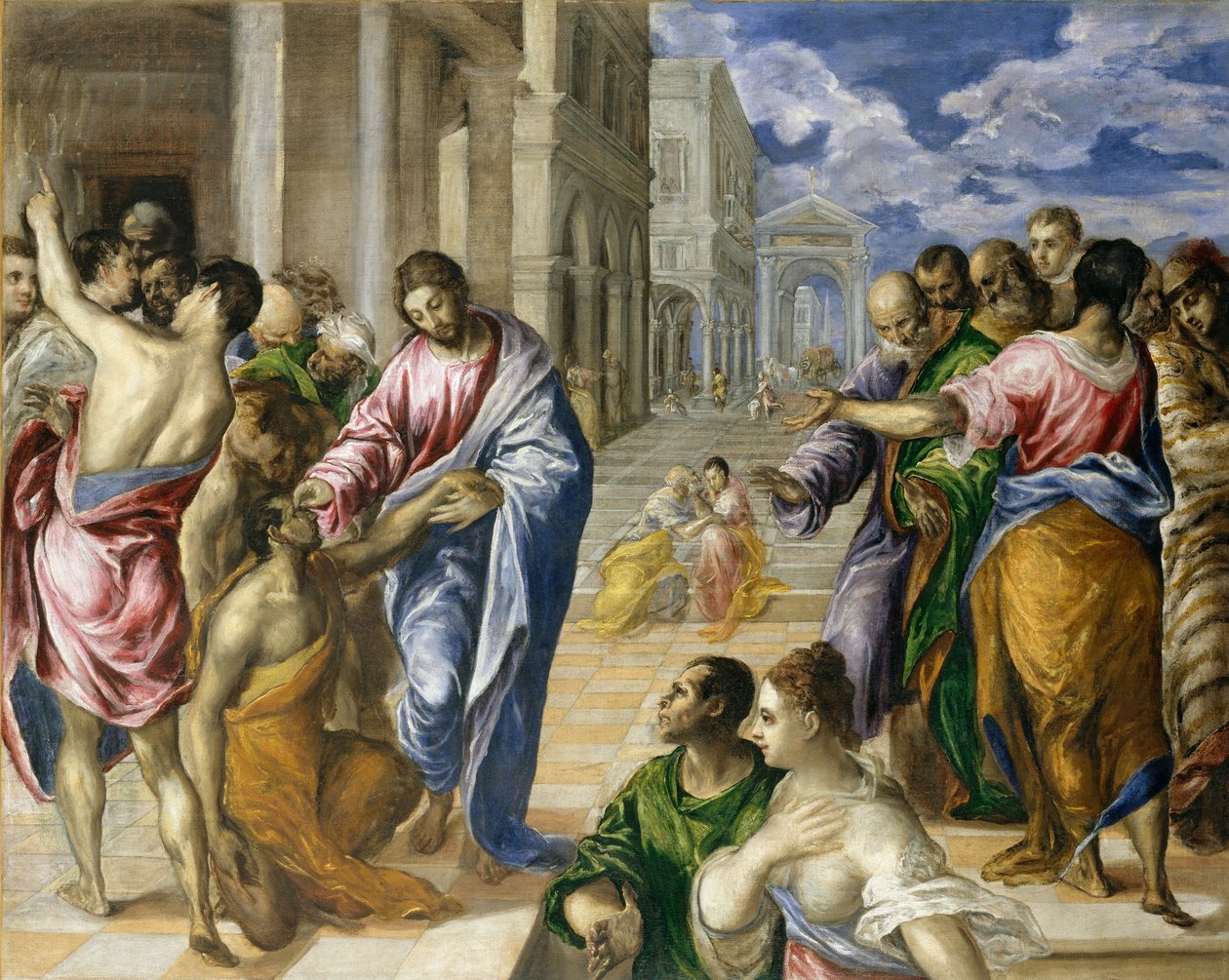 Cristo sanando a los ciegos, c.1570 de El Greco