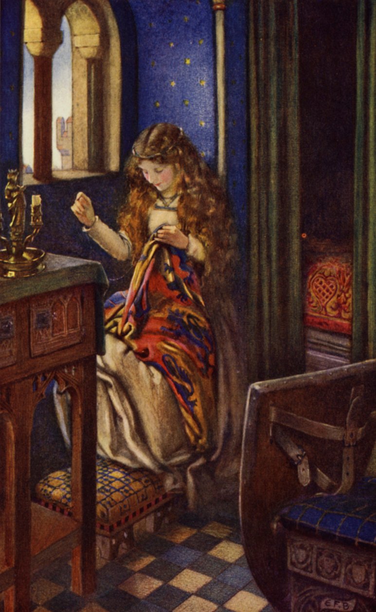 Elaine (litografía en color) de Eleanor Fortescue Brickdale