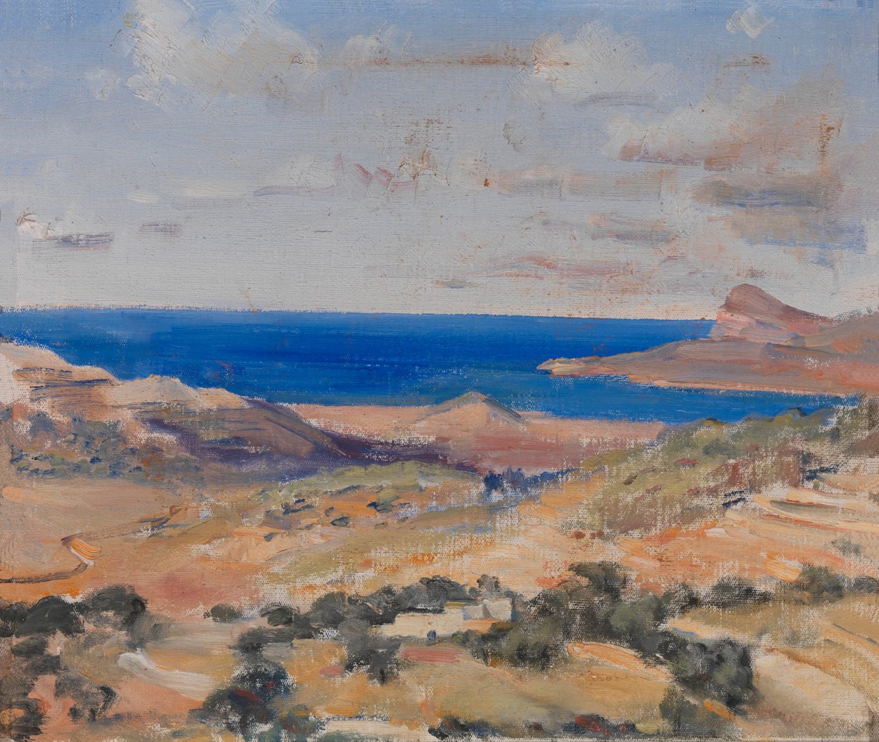 Costa con mar azul, s.f. de Eleanor Harris