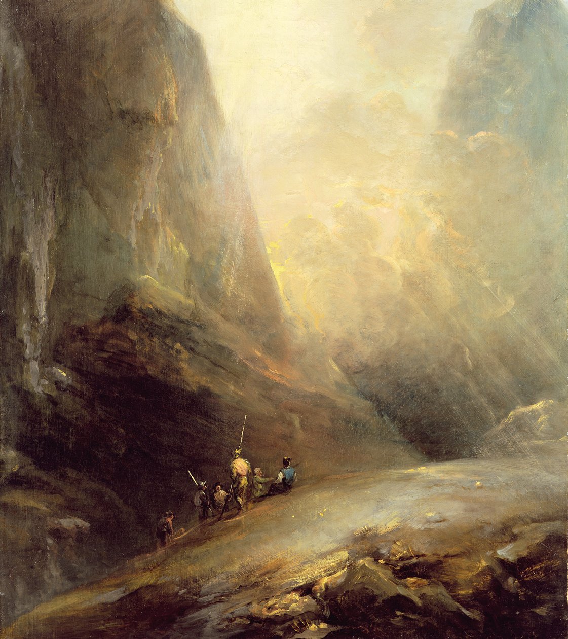 Paisaje de montaña con bandidos, c.1780 de Elias Martin