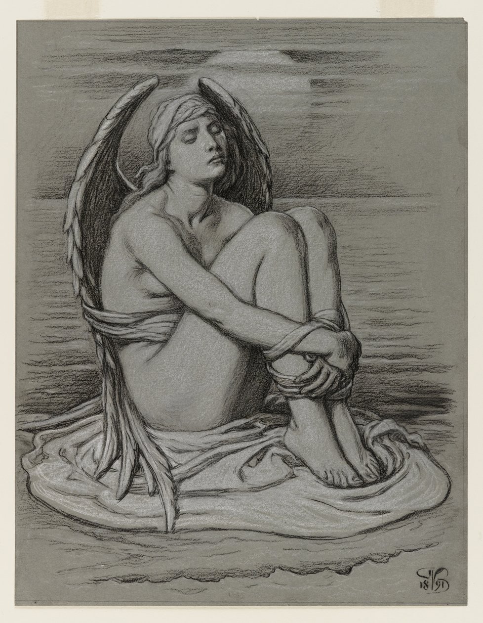 Ángel atado de Elihu Vedder