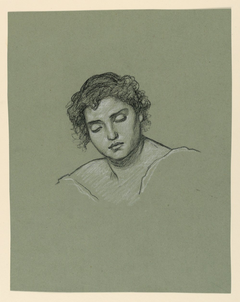 Dibujo, Cabeza de mujer, ca. 1885 de Elihu Vedder