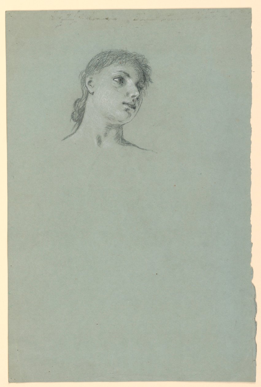 Dibujo, Estudio de una niña, ca. 1885 de Elihu Vedder