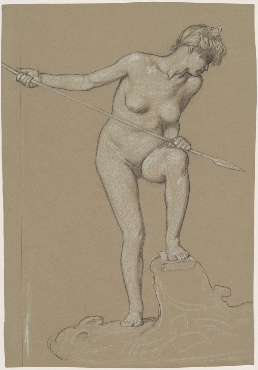 Niña lanzando un delfín de Elihu Vedder