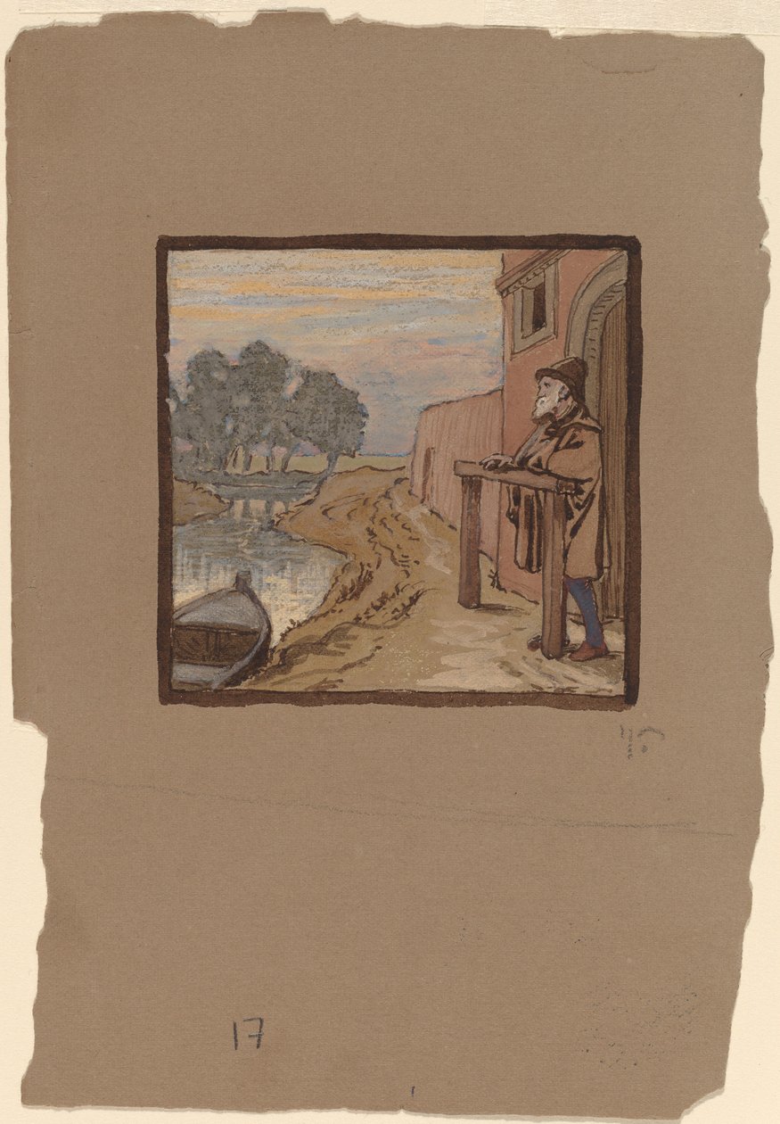 Viejo junto a un río de Elihu Vedder