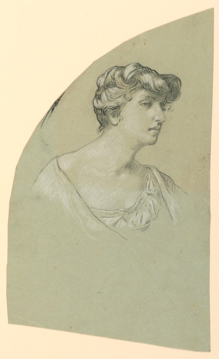Boceto de retrato de una joven de Elihu Vedder