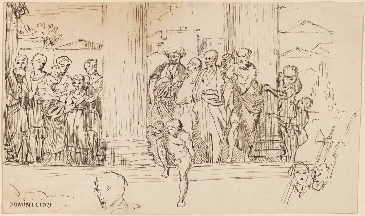 Estudio después de Domenichino de Elihu Vedder