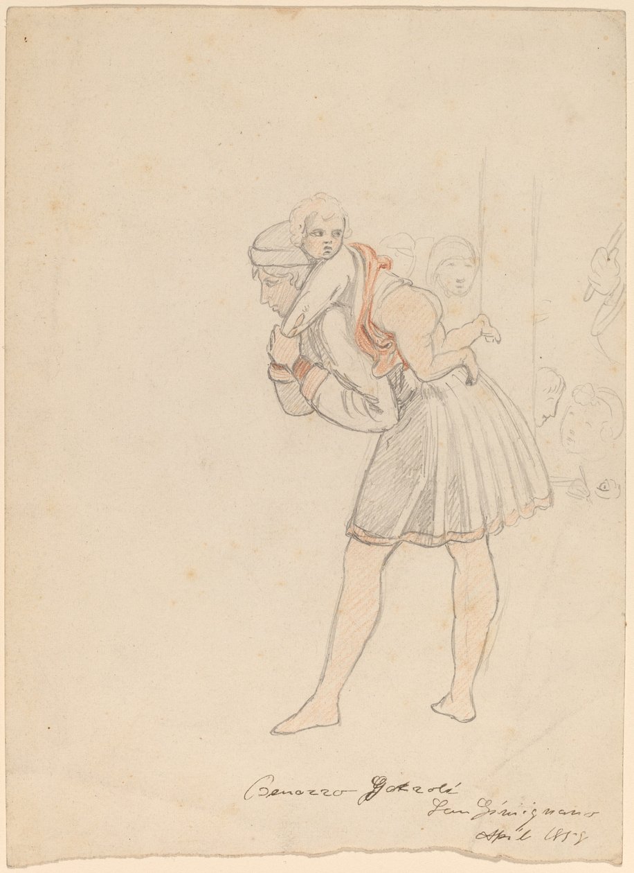 Estudio después de Gozzoli, 1858 de Elihu Vedder