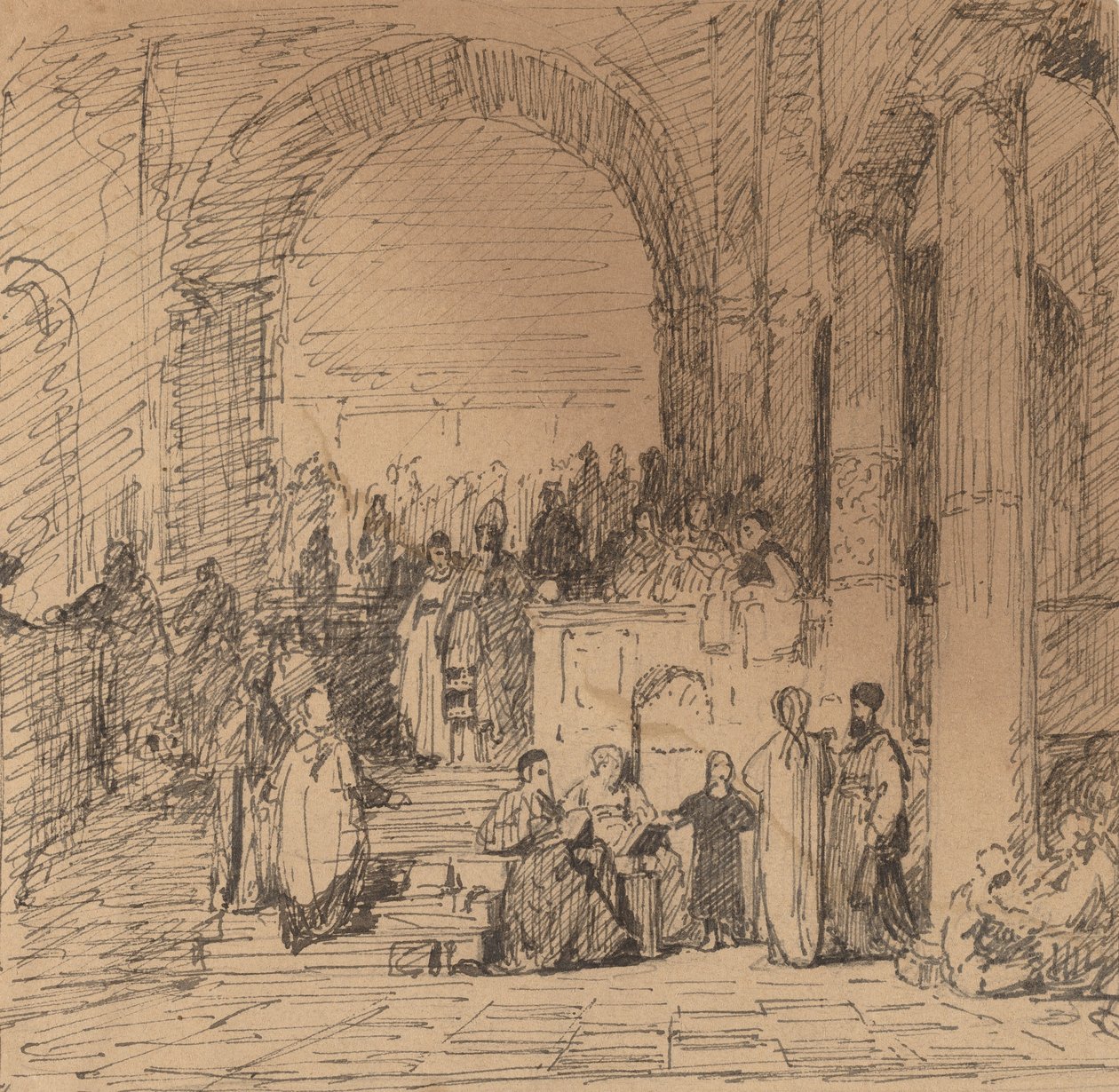Estudio después del viejo maestro de Elihu Vedder