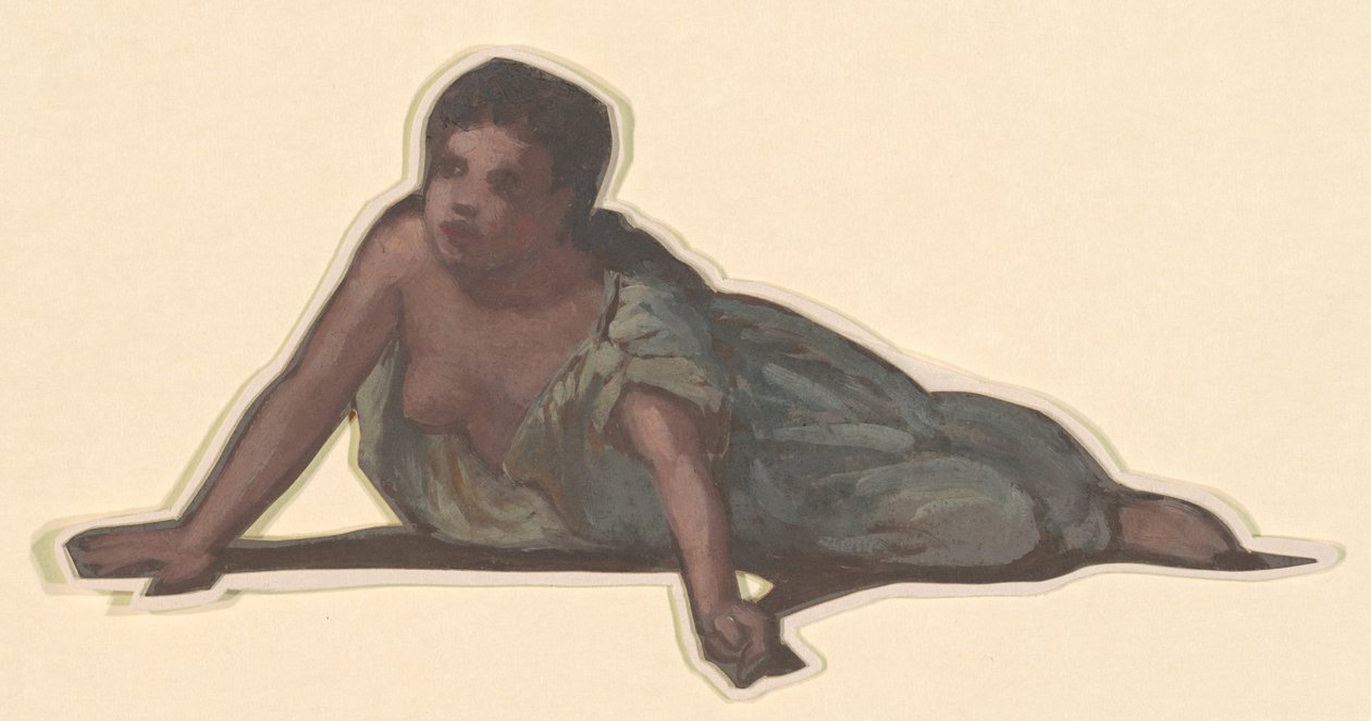 Estudio para "Chicas griegas bañándose" de Elihu Vedder