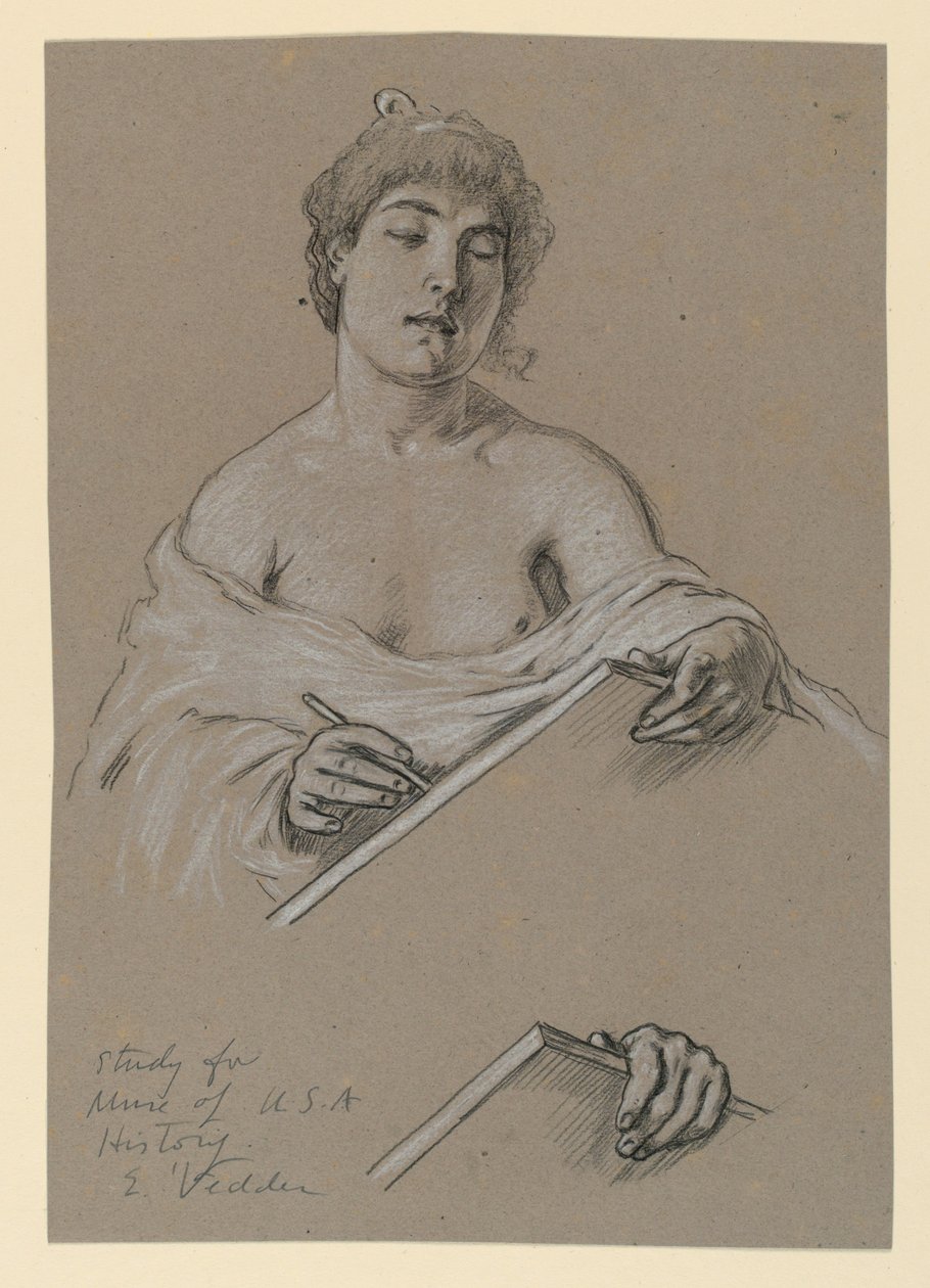 Estudio para "Musa de la Historia" de Elihu Vedder
