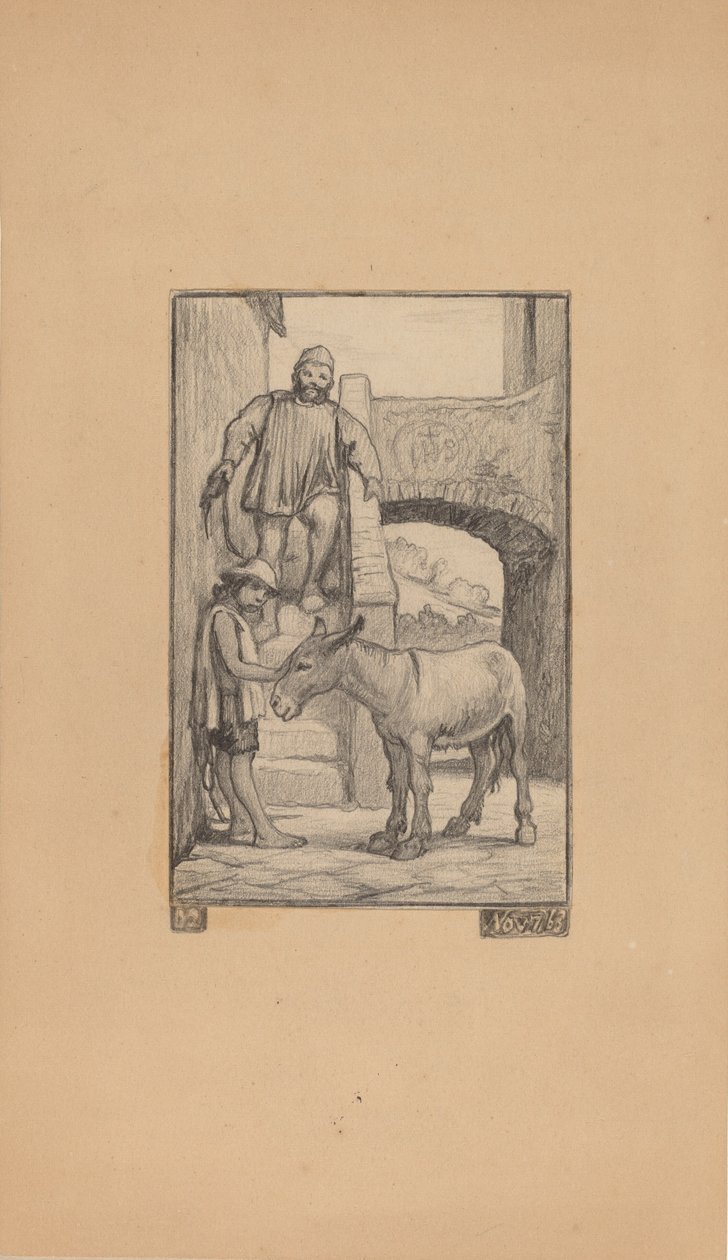 El hijo y el burro, 1863 de Elihu Vedder