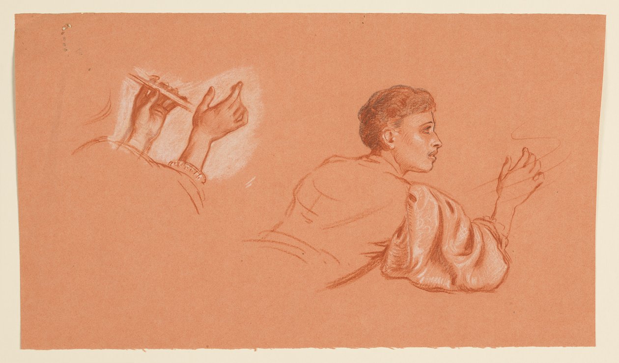 Estudios de figuras masculinas con vestuario de Elihu Vedder