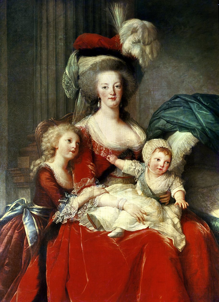 Marie-Antoinette (1755-93) y sus cuatro hijos, 1787 (detalle) de Elisabeth Louise Vigee Lebrun