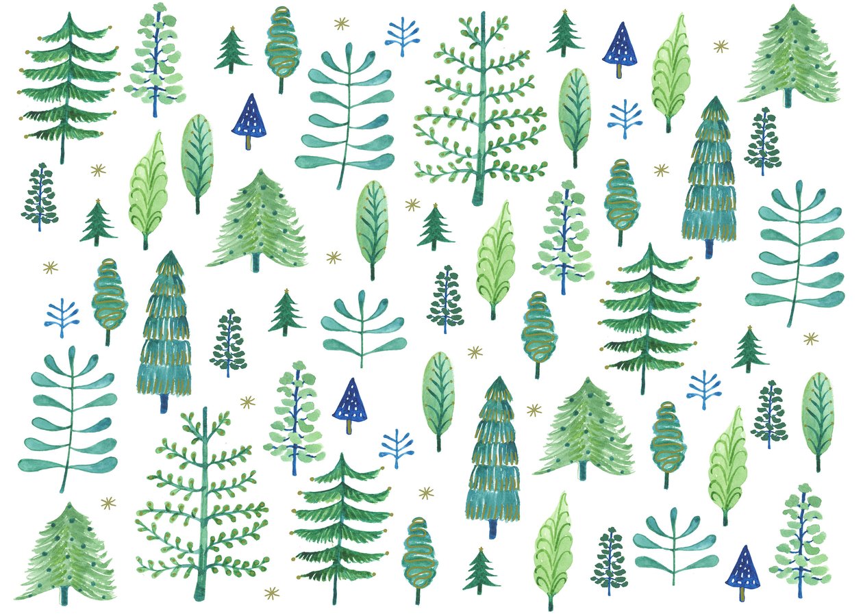Bosque encantado, 2017 (acuarela) de Elizabeth Rider
