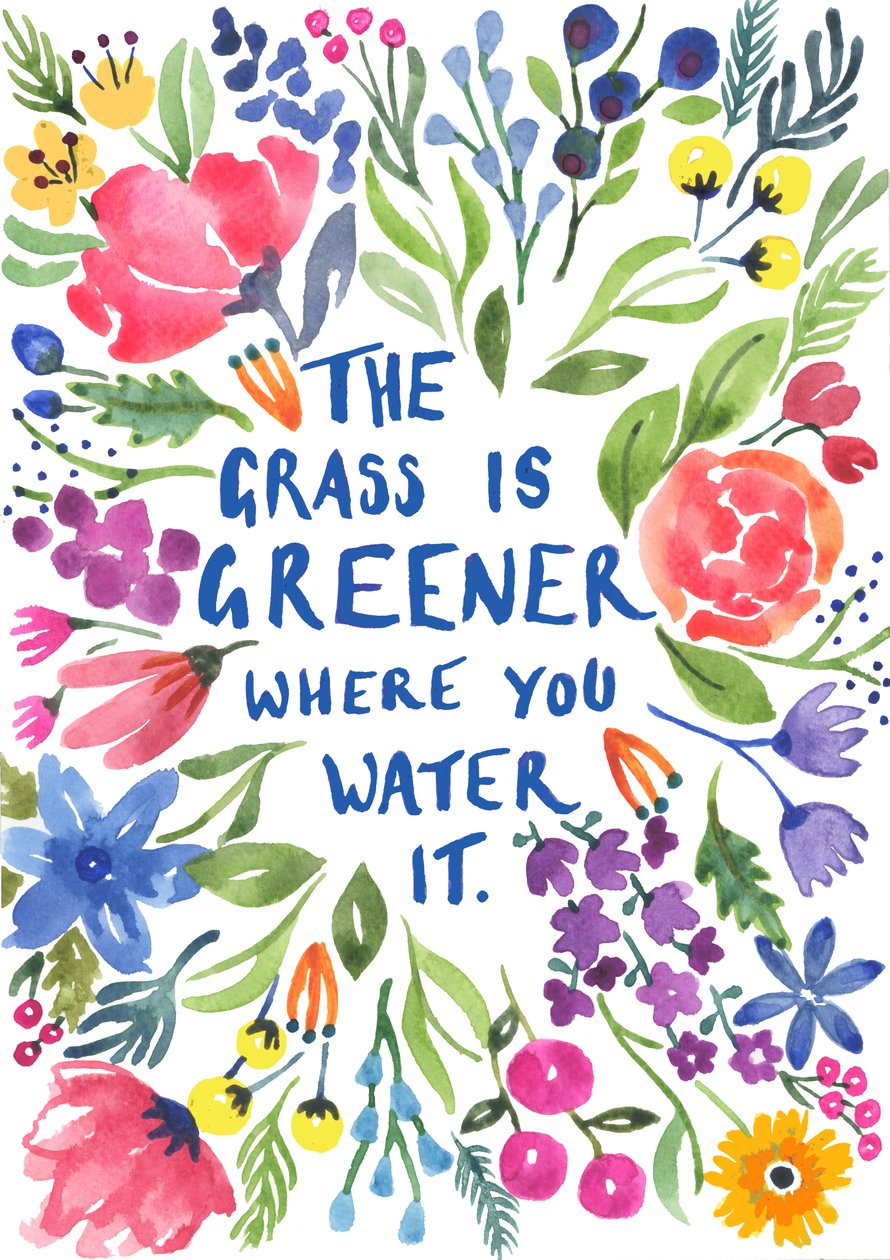 Greener Grass, 2018 (acuarela) de Elizabeth Rider