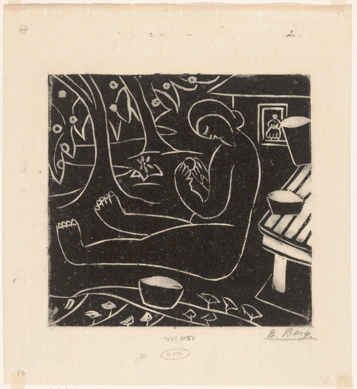 Mujer sentada de Else Berg (signed by artist)