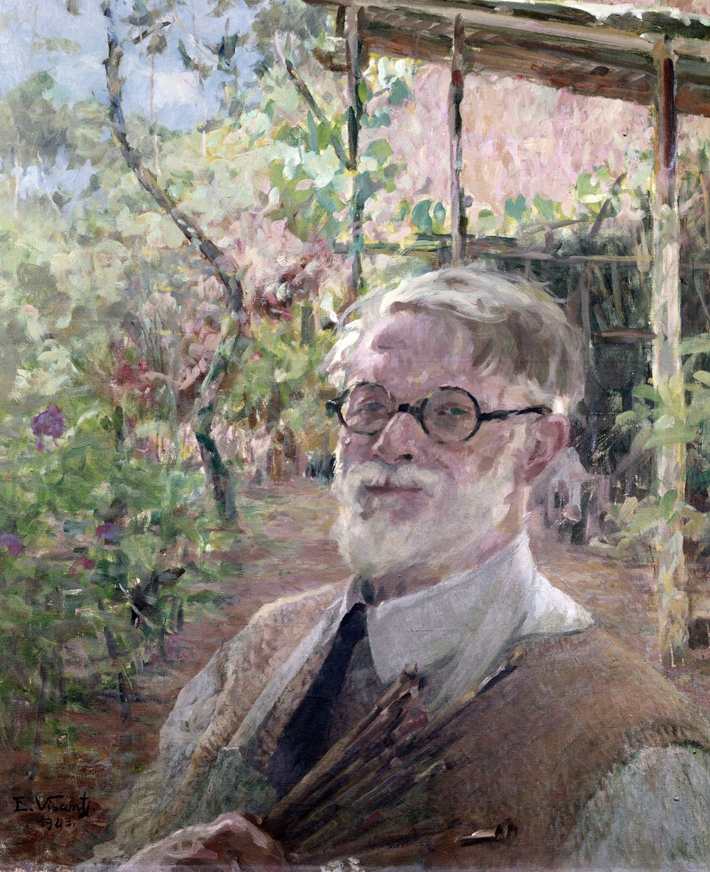 Autorretrato (detalle) de Elysee Visconti