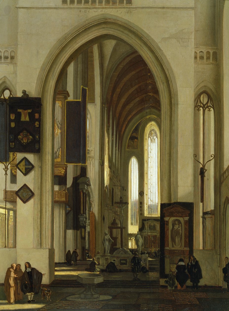 Interior de una iglesia con figuras de Emanuel de Witte