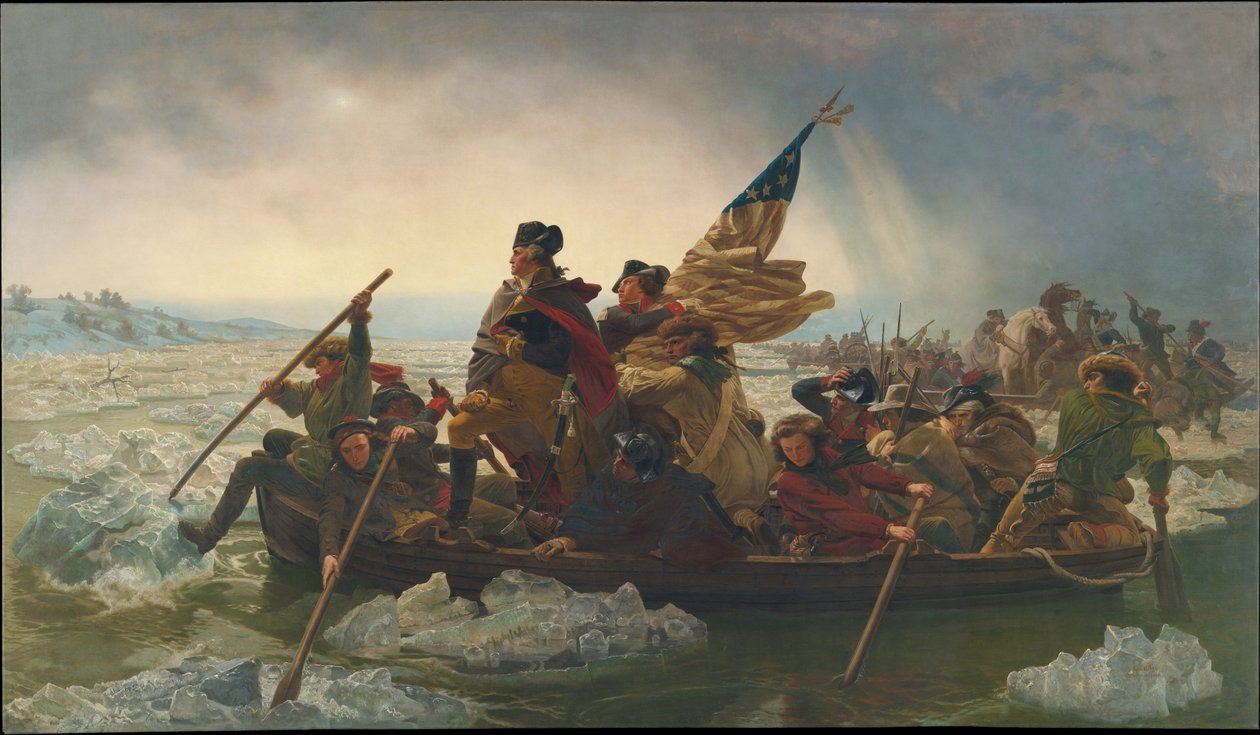 Washington cruzando el río Delaware, 25 de diciembre de 1776, 1851 (copia de un original pintado en 1848) de Emanuel Gottlieb Leutze