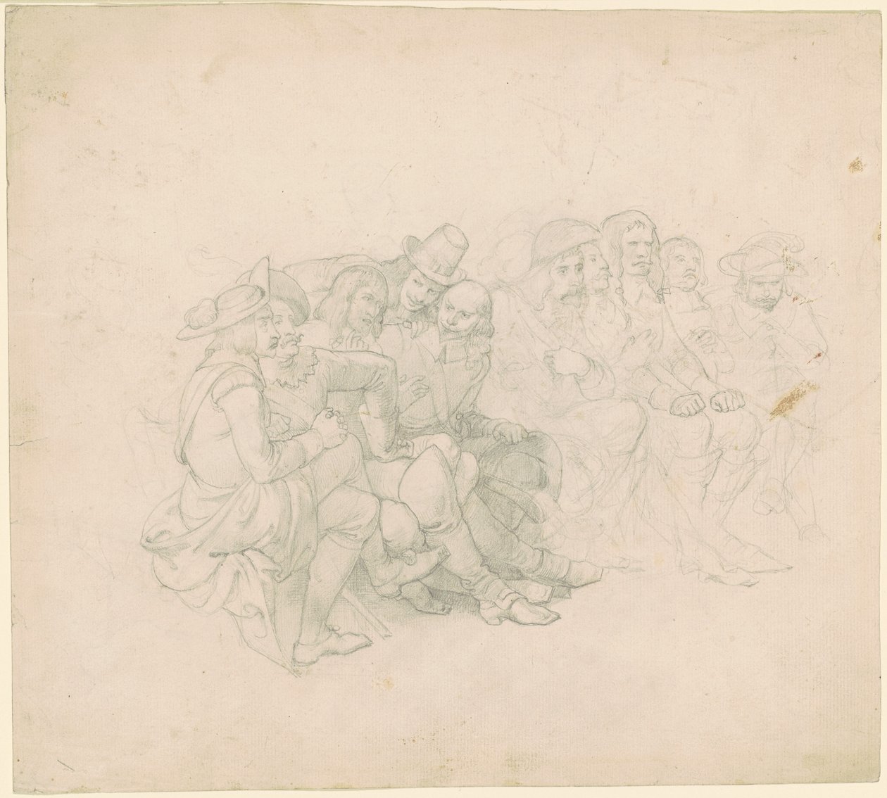 Hombres en Trajes del Siglo XVII [recto] de Emanuel Gottlieb Leutze