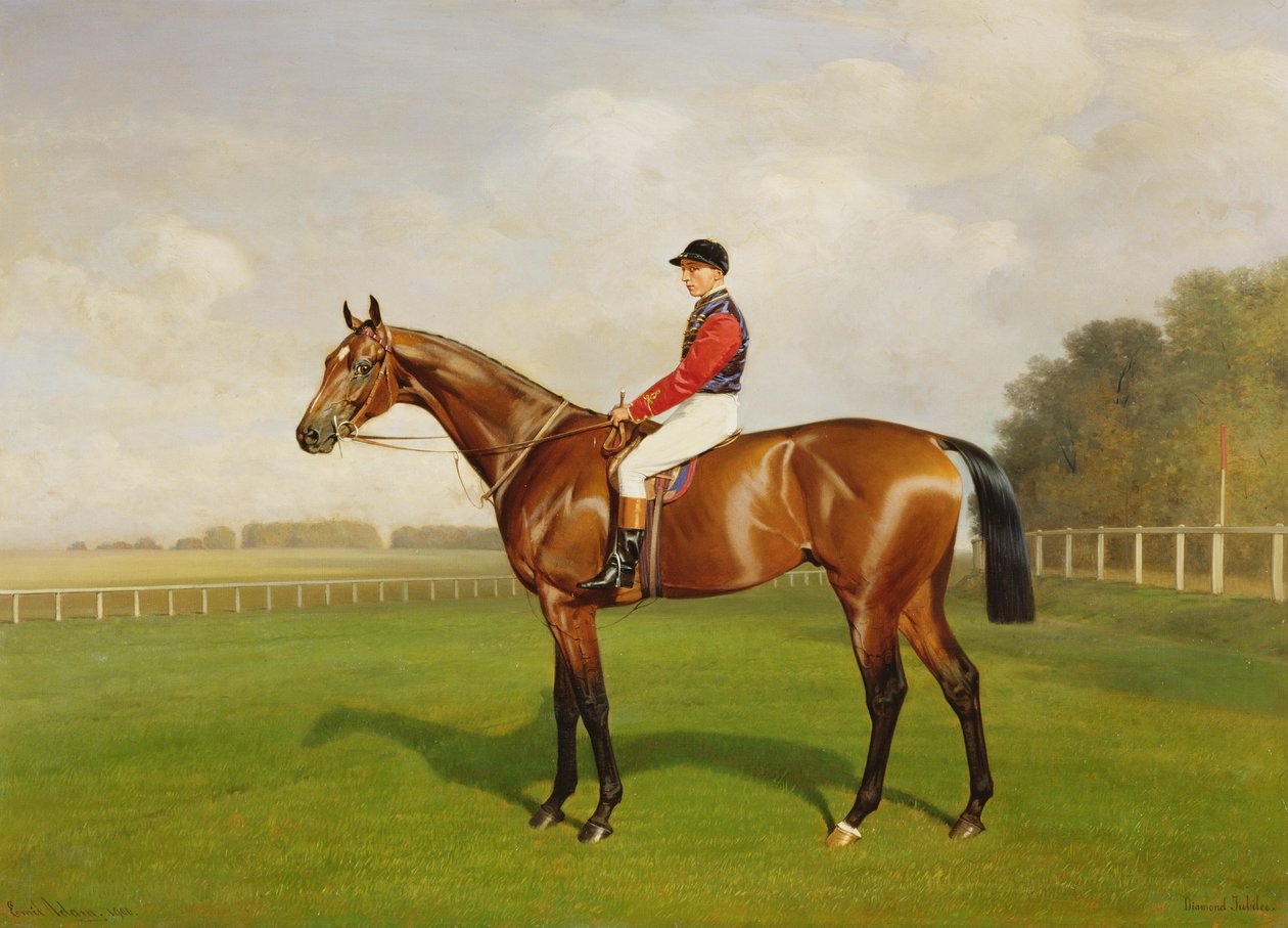 Diamond Jubilee, ganador del Derby de 1900 (detalle) de Emil Adam