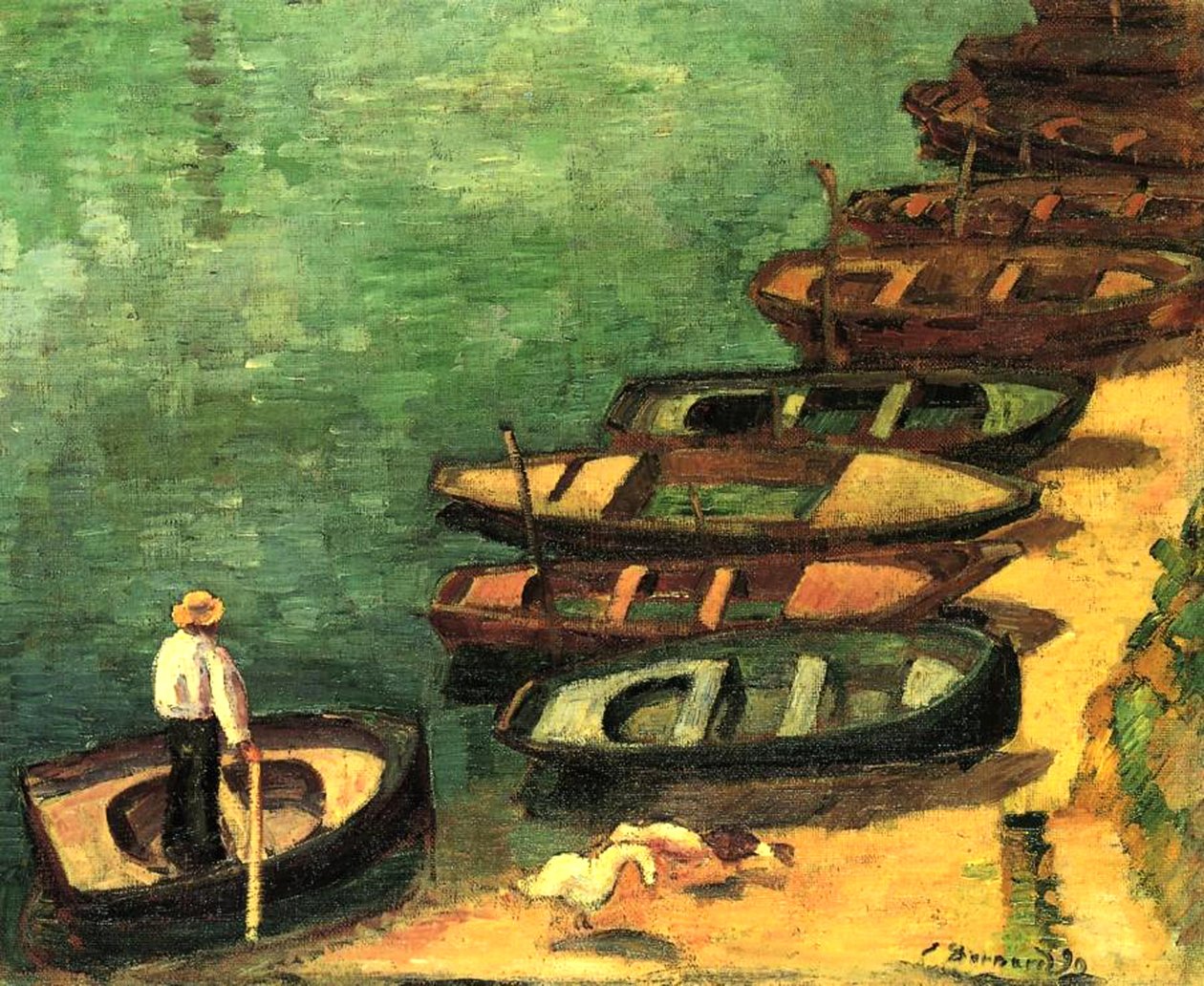 Barcos en Pont-Aven, Bretaña, 1890 de Emile Bernard