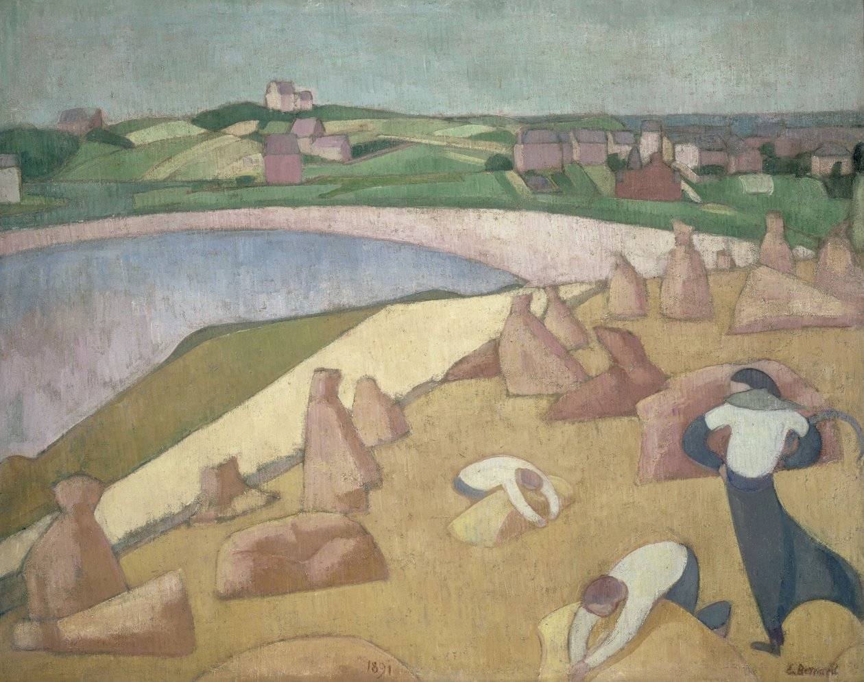 Cosecha junto al Mar de Emile Bernard