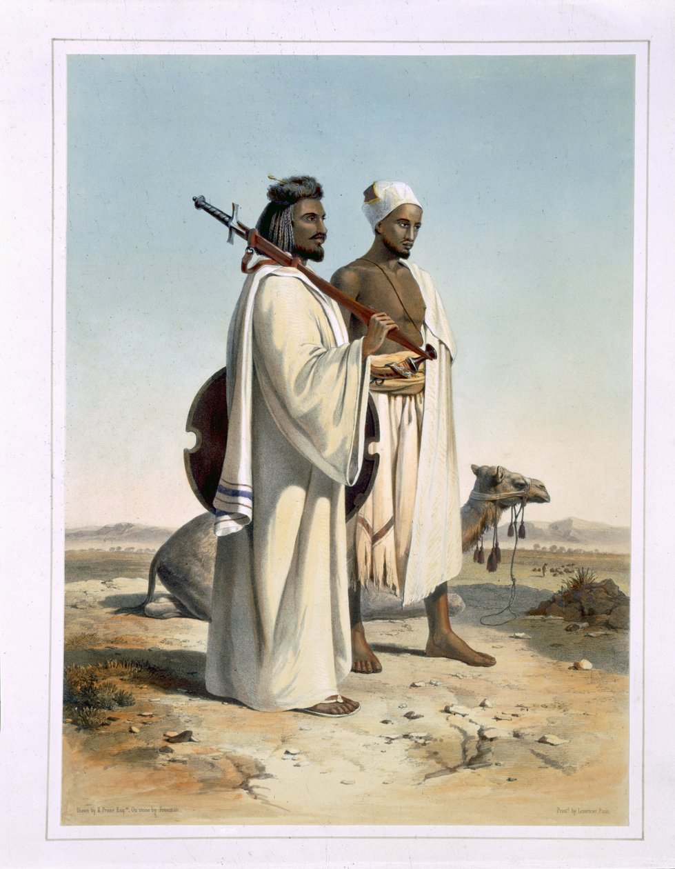 Los Ababda, Nómadas del Desierto de Thebaid Oriental, ilustración de 