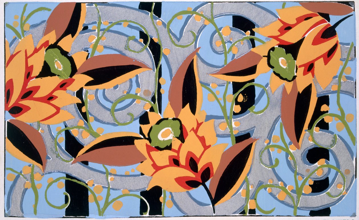 Flores y follaje, c.1925 (impresión en pochoir) de Émile Allain Séguy