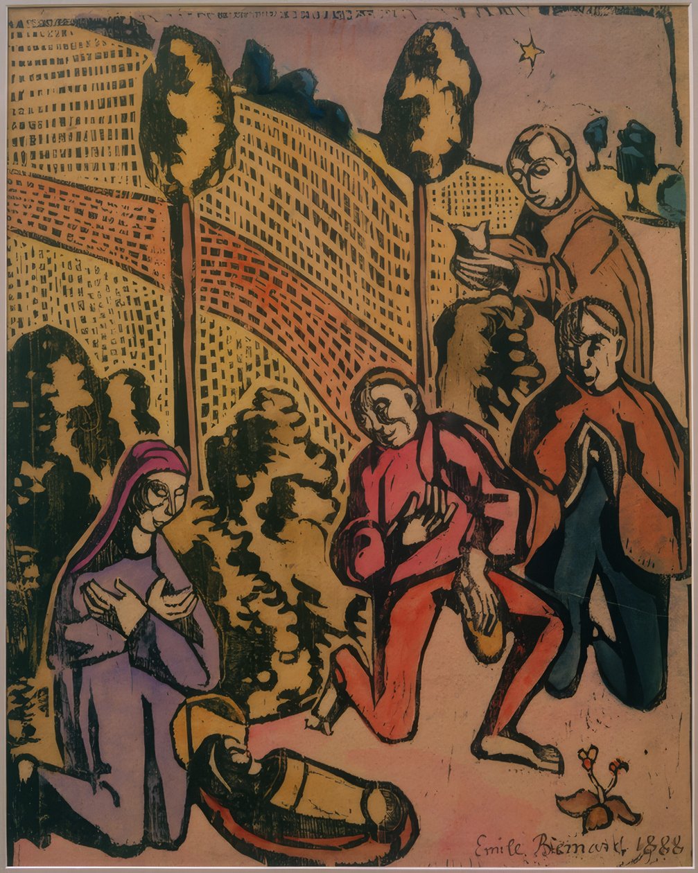 Adoración de los pastores de Emile Bernard