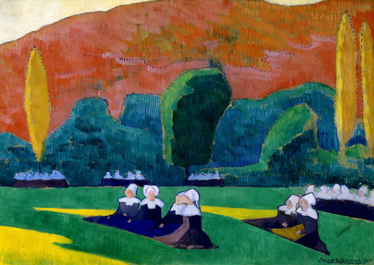 Mujeres Bretonas Asistiendo a un Perdón de Emile Bernard