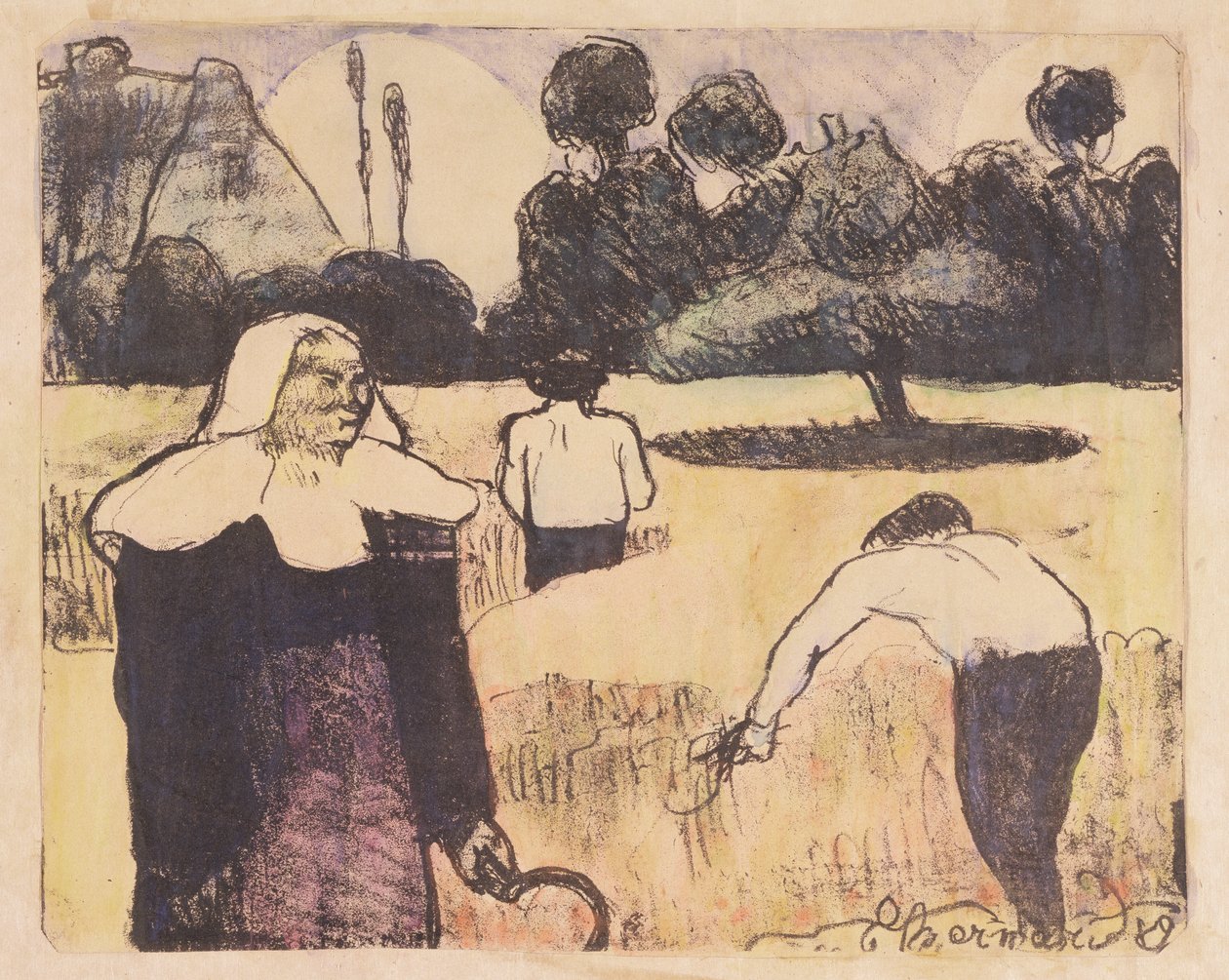 La cosechadora, de la serie "Les Brettoneries". de Emile Bernard