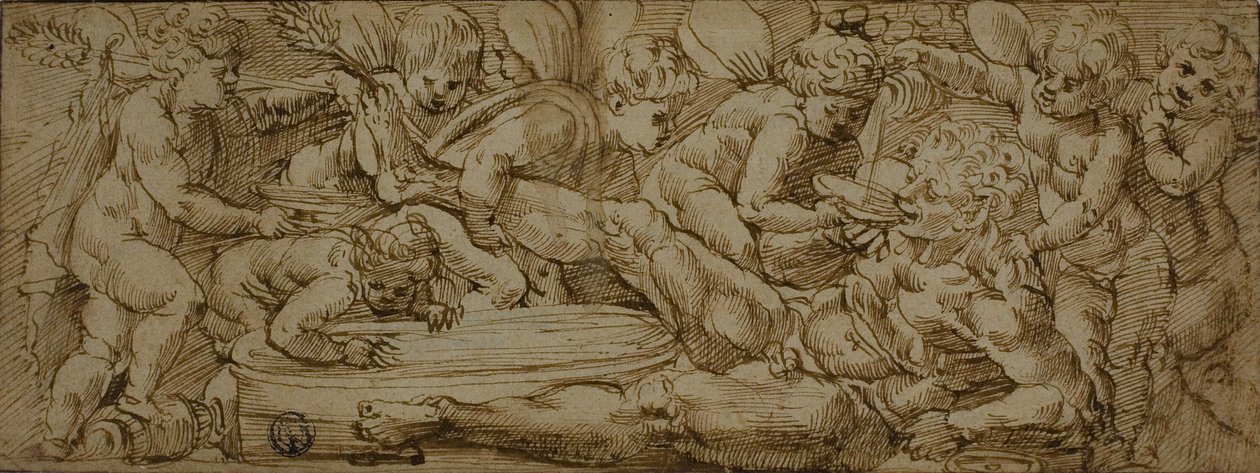 Bacanal con Putti de Enea Salmeggia