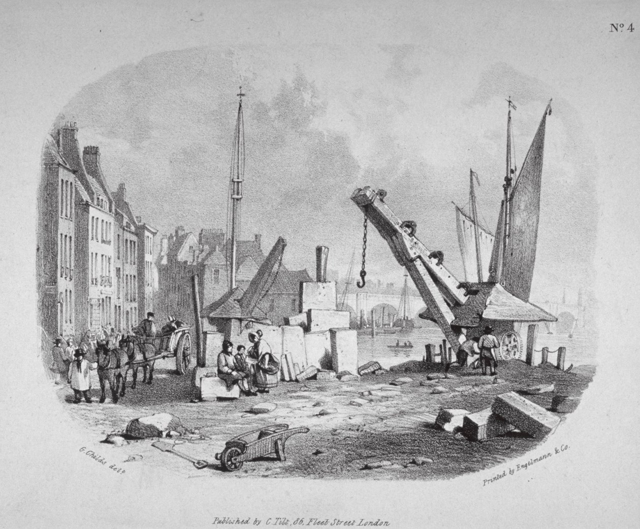 Millbank, Westminster, Londres, c. 1825 de Engelmann and Company
