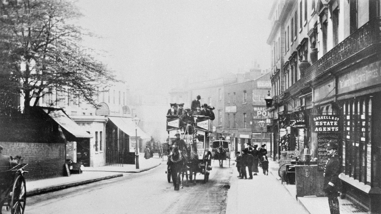 Vista de Church Street, Kensington c.1906 de English Photographer