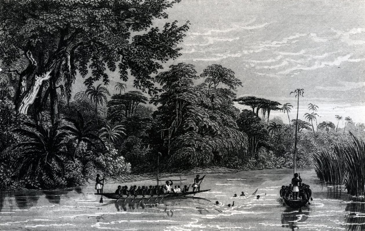Canoas en el río Níger de English School