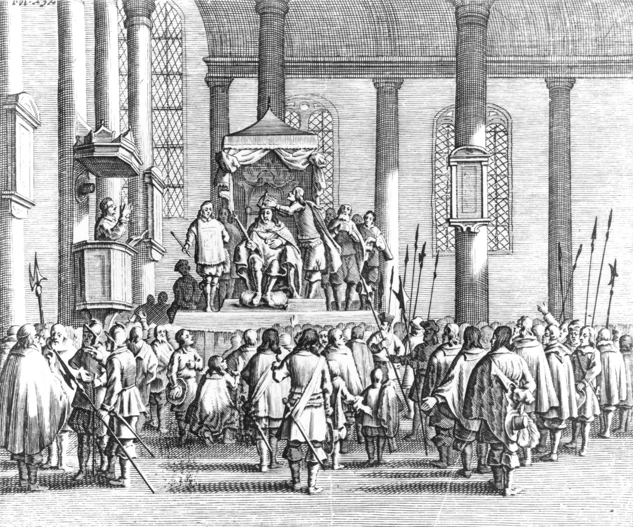 Carlos II (1630-85) Coronado en Scone, 1651 de English School