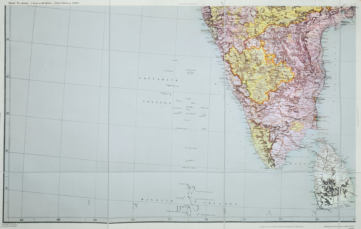 Mapa del sur de la India de English School